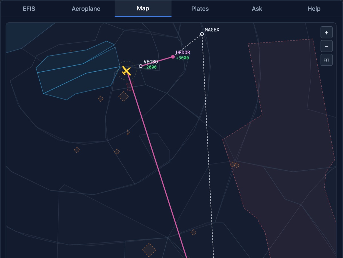 Moving map and breadcrumb